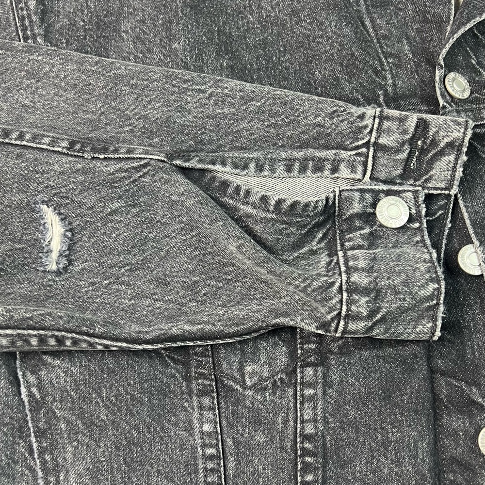 Adaptation Black Roxy Distressed Denim Jacket - Picture 14 of 16
